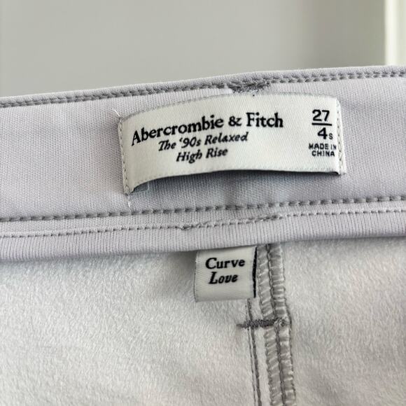 Abercrombie & Fitch Silver Metallic Faux Leather Pants Curve Love Size 4s - Picture 2 of 10